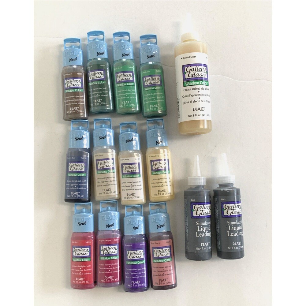 Lot 15 PLAID Gallery Glass Window Color Crystal Clear Simulated Liquid Leading